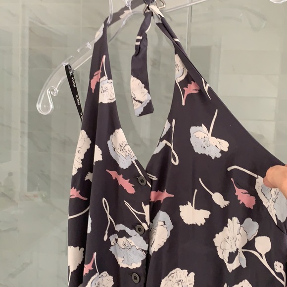 New RVCA button front halter dress - Picture 2 of 5